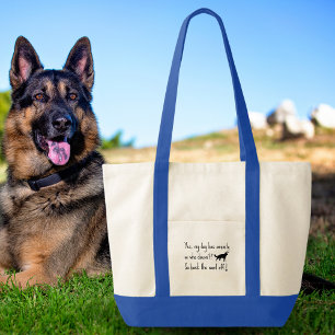 German Shepherd My Dog Has Anxiety Back Woof Off トートバッグ