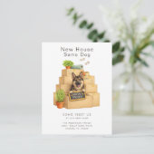 German Shepherd New House Moving ポストカード (スタンド正面)