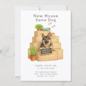 German Shepherd New House Moving Announcement 招待状 (正面)