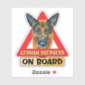 German Shepherd On Board Red Triangle Traffic Sign シール (シート)