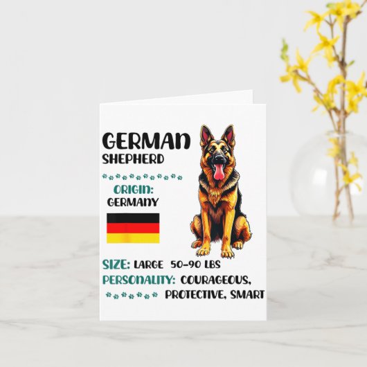 German Shepherd Origin Funny German Shepherd Lover カード (黄色い花)