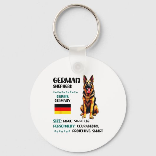 German Shepherd Origin Funny German Shepherd Lover キーホルダー (正面)