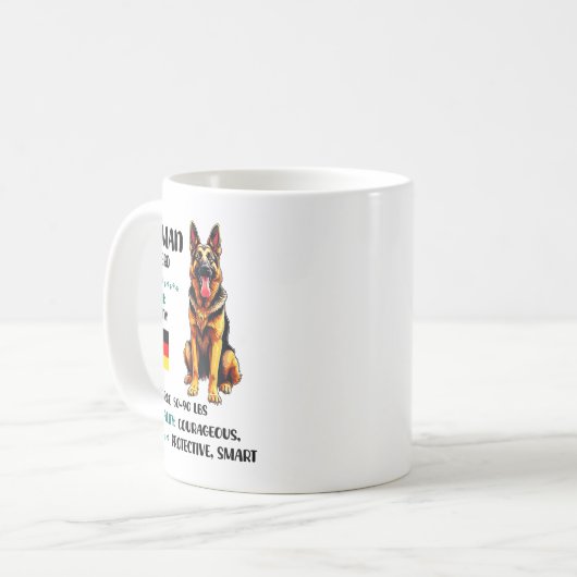 German Shepherd Origin Funny German Shepherd Lover コーヒーマグカップ (正面左)