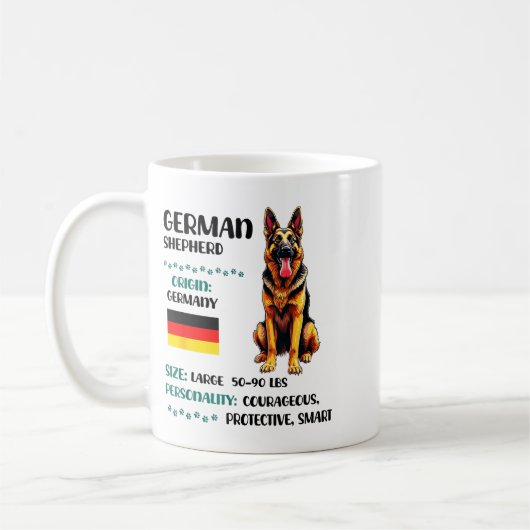 German Shepherd Origin Funny German Shepherd Lover コーヒーマグカップ (左)