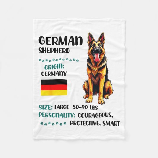 German Shepherd Origin Funny German Shepherd Lover フリースブランケット (正面)