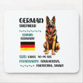 German Shepherd Origin Funny German Shepherd Lover マウスパッド (正面)
