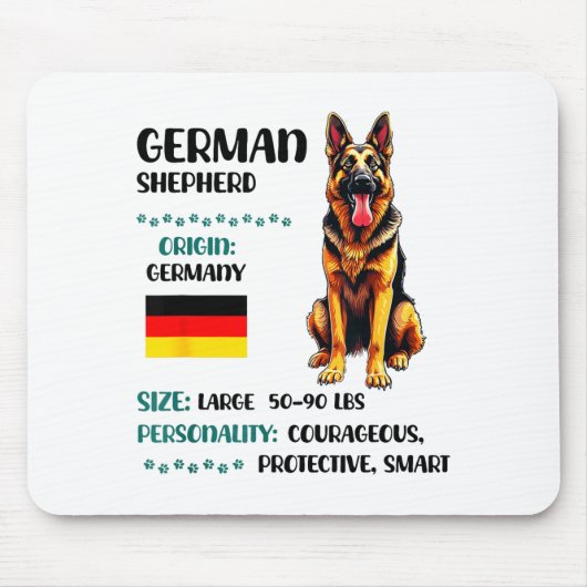 German Shepherd Origin Funny German Shepherd Lover マウスパッド (正面)