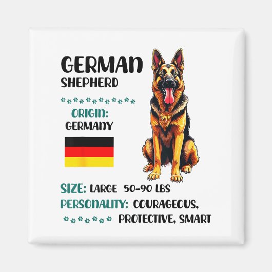 German Shepherd Origin Funny German Shepherd Lover マグネット (正面)