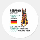 German Shepherd Origin Funny German Shepherd Lover ラウンドシール (正面)