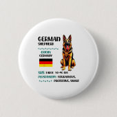 German Shepherd Origin Funny German Shepherd Lover 缶バッジ (正面)