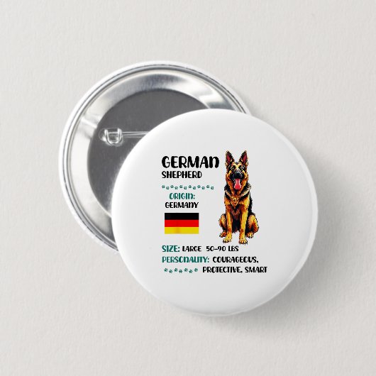 German Shepherd Origin Funny German Shepherd Lover 缶バッジ (正面&裏面)