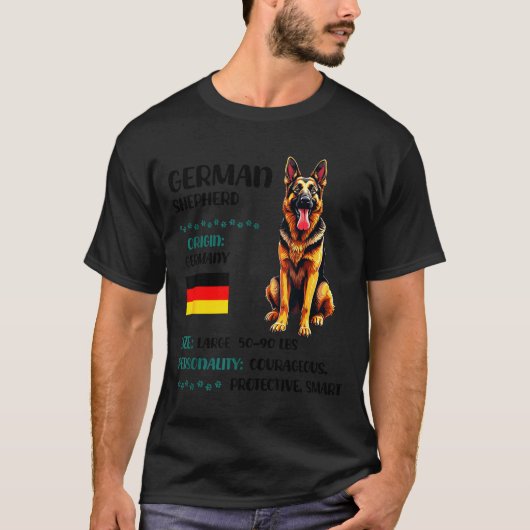 German Shepherd Origin Funny German Shepherd Lover Tシャツ (正面)