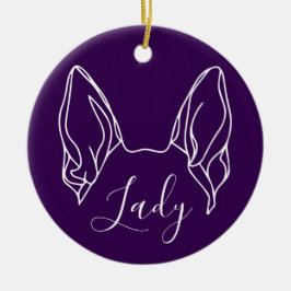 German Shepherd Ornament (Om Logo) セラミックオーナメント