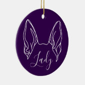 German Shepherd Ornament (Paw Prints) セラミックオーナメント (右)