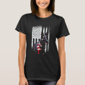 German Shepherd Patriotic 4th of July American Fla Tシャツ (正面)