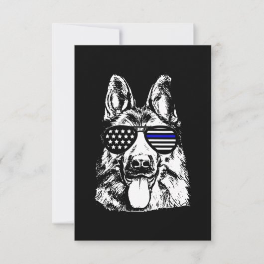 German Shepherd Police Officer Police Dog サンキューカード (正面)