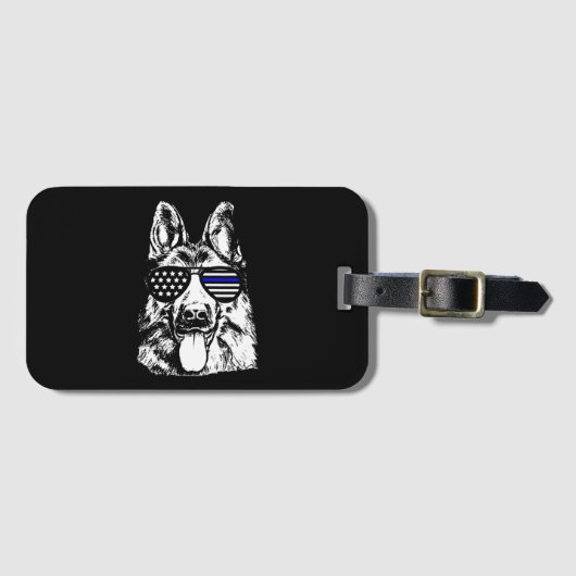 German Shepherd Police Officer Police Dog ラゲッジタグ (正面横)