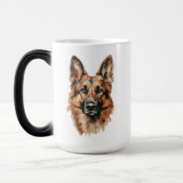 German Shepherd Portrait Black Accent Mug モーフィングマグカップ