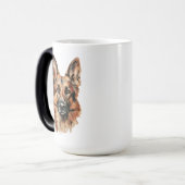 German Shepherd Portrait Black Accent Mug モーフィングマグカップ (正面左)