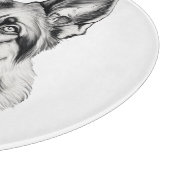 German Shepherd Portrait Round Cutting Board カッティングボード (角)