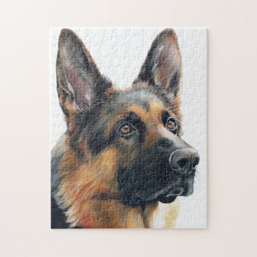 German shepherd portrait watercolor ジグソーパズル (縦)