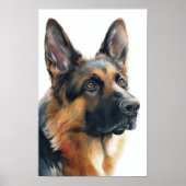 German shepherd portrait watercolor ポスター (正面)
