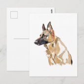 German Shepherd Postcard, Watercolor Illustration ポストカード (正面/裏面)