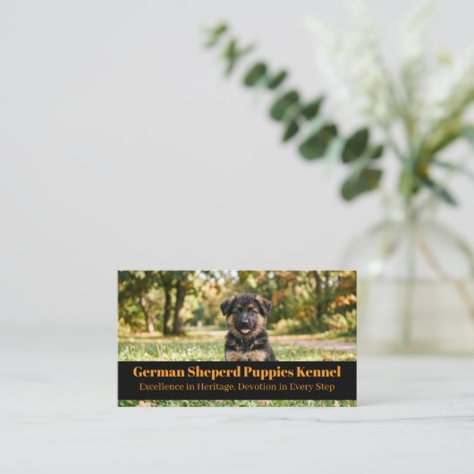 German Shepherd Puppies Kennel Business Card 名刺 (スタンド正面)