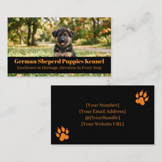 German Shepherd Puppies Kennel Business Card 名刺 (正面/裏面)