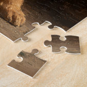 German Shepherd Puppy Christmas Painting ジグソーパズル (側面)