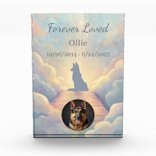 German Shepherd Rainbow Bridge Acrylic Photo Block フォトブロック (正面)