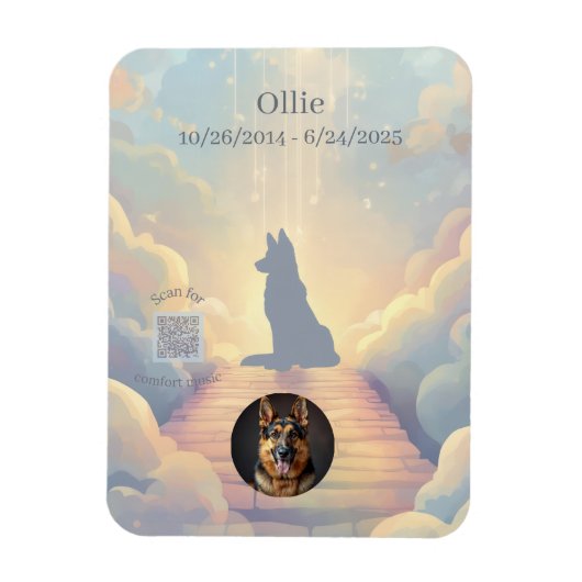 German Shepherd Rainbow Bridge Magnet マグネット (縦)
