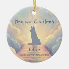 German Shepherd Rainbow Bridge Ornament セラミックオーナメント