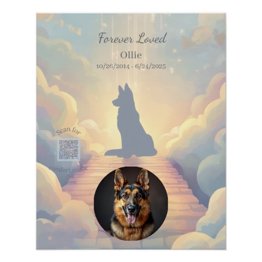 German Shepherd Rainbow Bridge Poster ポスター (正面)