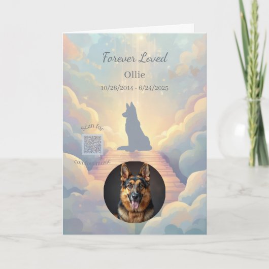 German Shepherd Rainbow Bridge Sympathy Card カード (正面)