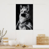 German Shepherd Renaissance Portrait, Funny Dog ポスター (キッチン)