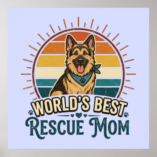 German Shepherd Rescue Dog Mom ポスター (正面)