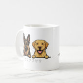 German Shepherd & Retriever Lover Pet Parent Gift コーヒーマグカップ (正面左)
