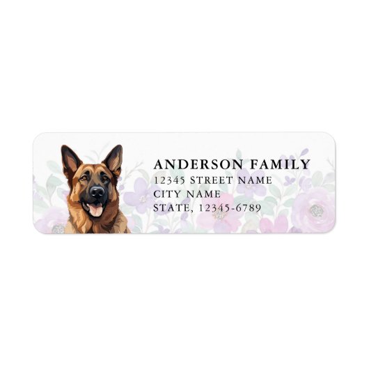 German Shepherd Return Address Labels ラベル (正面)