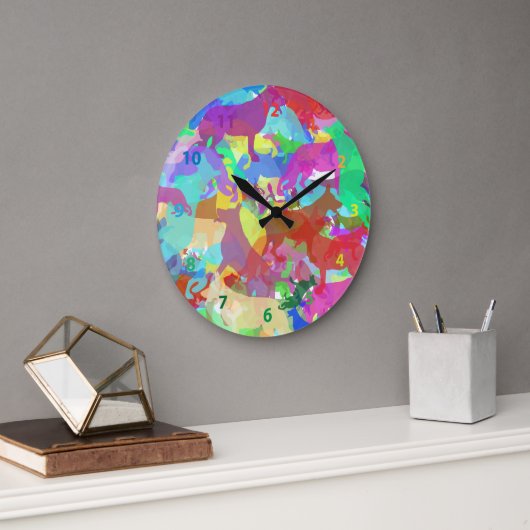 German Shepherd round  ラージ壁時計 (オフィス)