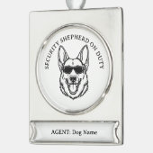 German Shepherd Security Ornament シルバープレートバナーオーナメント (左)