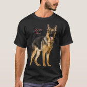 German Shepherd Shepard Dog Mom Dad Love Pet Tシャツ (正面)