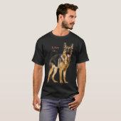 German Shepherd Shepard Dog Mom Dad Love Pet Tシャツ (正面フル)