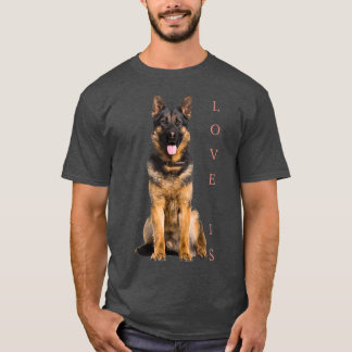 German Shepherd  Shepard Dog Mom Dad Love Pet Tシャツ
