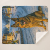 German Shepherd Sherpa Blanket シェルパブランケット (正面(横))
