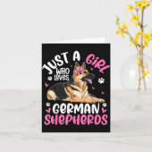 German Shepherd Shirt For Girls Women German Sheph カード (黄色い花)