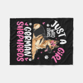 German Shepherd Shirt For Girls Women German Sheph フリースブランケット (正面(横))