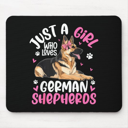 German Shepherd Shirt For Girls Women German Sheph マウスパッド (正面)