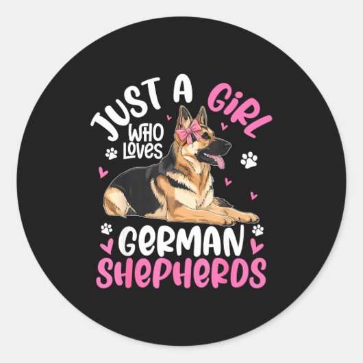 German Shepherd Shirt For Girls Women German Sheph ラウンドシール (正面)