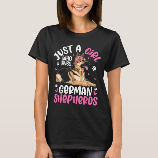 German Shepherd Shirt For Girls Women German Sheph Tシャツ (正面)